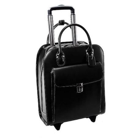 Mckleinusa McKlein 97695 15.6 in. Uptown Leather Vertical Wheeled Ladies Briefcase; Black - 13.5 x 6 x 16 in. 97695